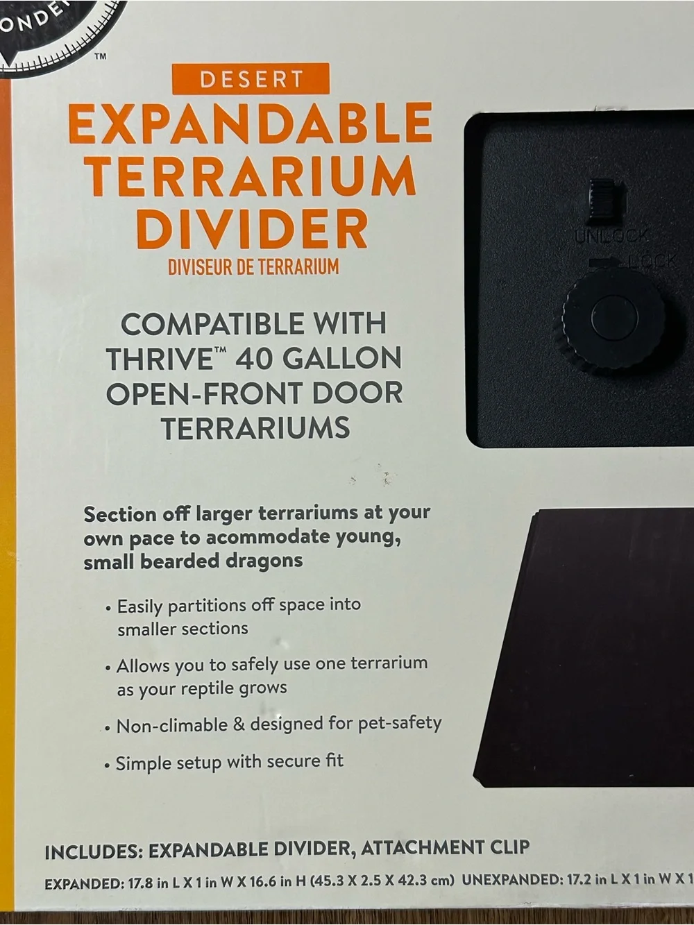 NEW Thrive Desert Expandable Terrarium Divider Fits 40 Gal. THR-21-1147250
